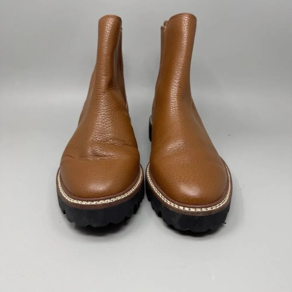 Madewell The Citywalk Lugsole Chelsea Ankle Boot Brown Leather Women’s Size 8.5